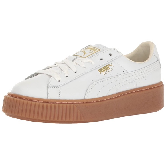 puma basket platform core white